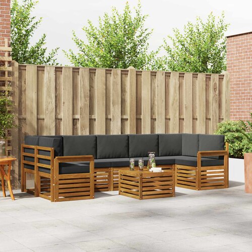  Set vanjskih sofa 8 pcs Prirodna i antracit Čvrsto drvo akacije Cene
