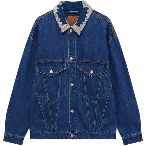 Pull&amp;amp;Bear Prehodna jakna bež / moder denim Slike