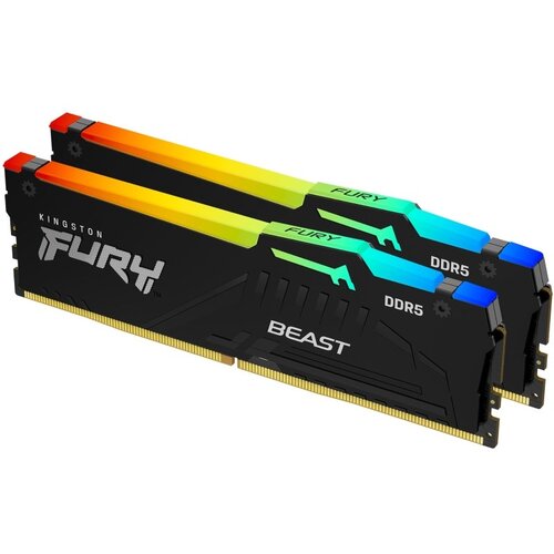 Kingston dimm DDR5 64GB (2x32GB kit) 5600MT/s KF556C40BBAK2/64 fury beast rgb black ram memorija Cene