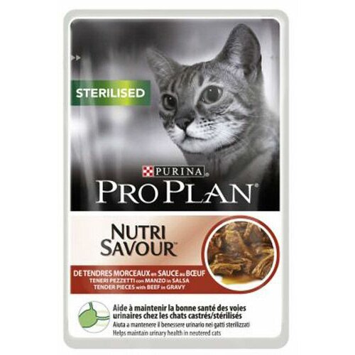 Pro Plan Purina Nutri Savour Cat Sterilised Govedina 85 g Slike