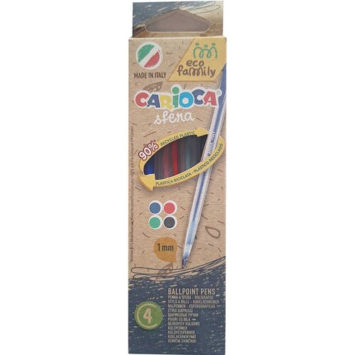 Carioca Eco Family Sfera 4-kosni komplet barvnih kemičnih per 1 mm - Cene