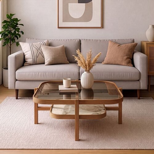 Hanah home klub sto Olimpus 90, 90 cm, orah / beli mermer Cene