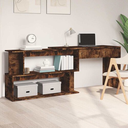  Kutni radni stol boja hrasta 200 x 50 x 76 cm konstruirano drvo Smeđa Slike