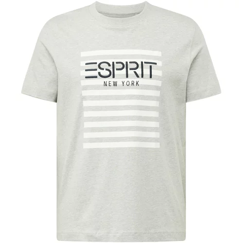 Esprit Majica svijetlosiva / crna / bijela