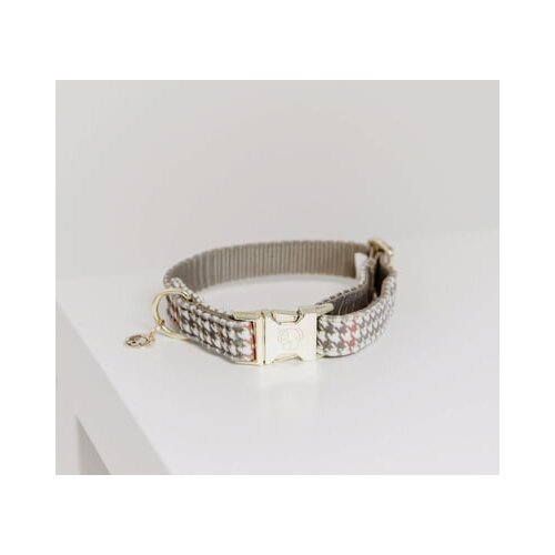 Kentucky Dogwear Pasja ovratnica "Pied-de-Poule" bež - M Cene
