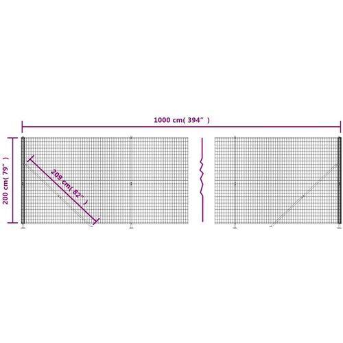  Ograda od žičane mreže s prirubnicom antracit 2x10 m Slike