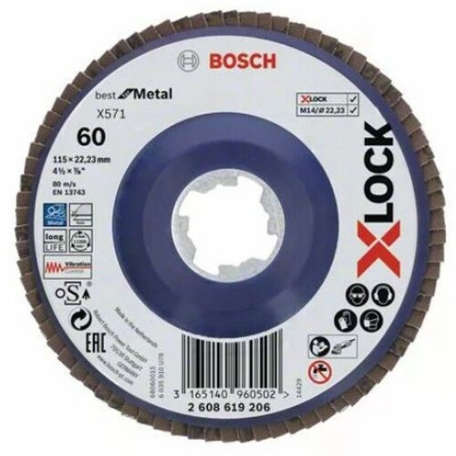 Bosch X-LOCK ravna lamelna brusilna plošča Best for Metal 115mm G60 2608619206 Cene