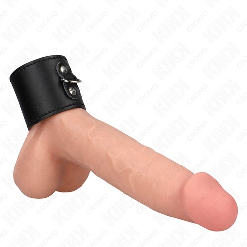 Kink Usnjen obroček za penis s pritiskačem Slike