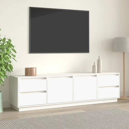 TV ormarić bijeli 176 x 37 x 47,5 cm od masivne borovine