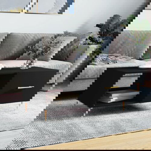 VidaXL Klubska mizica črna 90x50x40 inženirski les Slike
