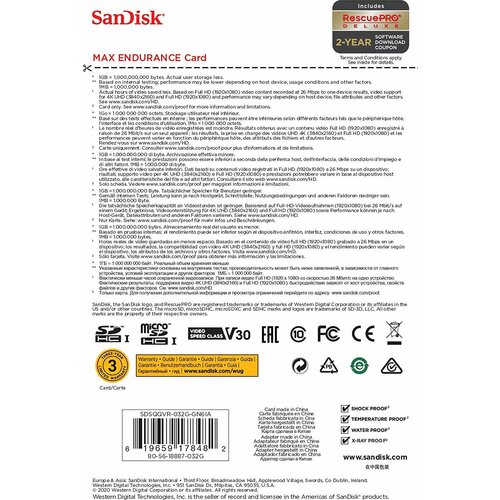 San Disk "CARD 32GB Max Endurance microSDHC 100MB/s +Adapter" Cijene