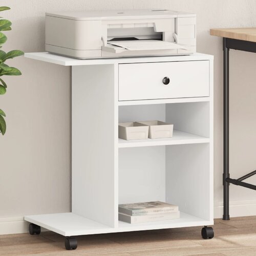 vidaXL Stalak za pisač s kotačima bijeli 60 x 40 x 68,5 cm Cijene