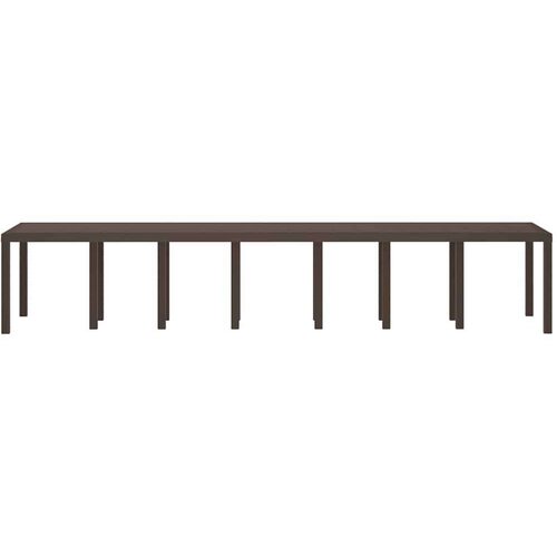 VidaXL Stol za vrt smeđi 400x100x73 cm Poli Ratan, Stol za vrt smeđi 250x100x73 cm Poli Ratan, Stol za vrt smeđi 150x100x73 cm Poli Ratan Slike