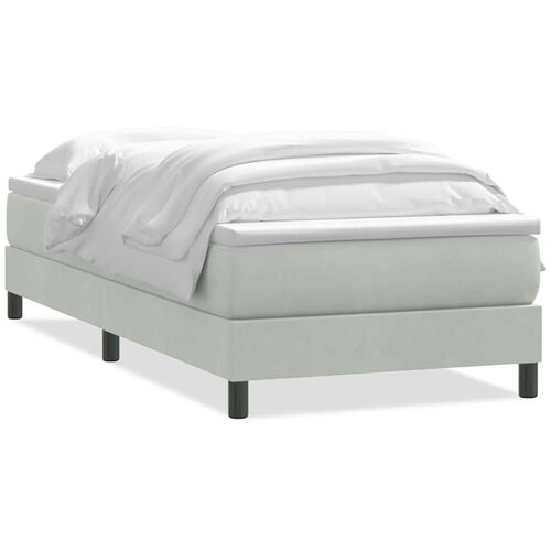 Maison Chic Box spring postelja - Vzmetna postelja z vzmetnico svetlo siva 80x220 cm žamet SL18744, (21893856) Slike