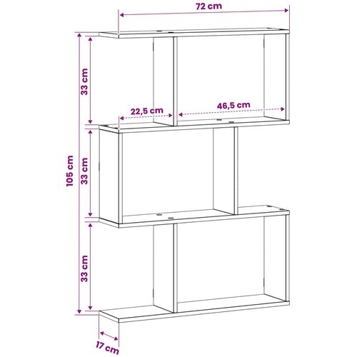 Zidna polica Hrast sonoma 72 x 17 x 105 cm prerađeno drvo Slike