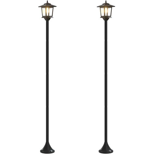 vidaXL Set uličnih svetil with LED Bulb 2 kos Črna 16 x 16 x 156 cm, (5000358833) Cene