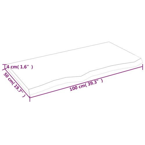 Stolna ploča tamnosmeđa 100x50x(2-4) cm obrađena masivna hrast Slike
