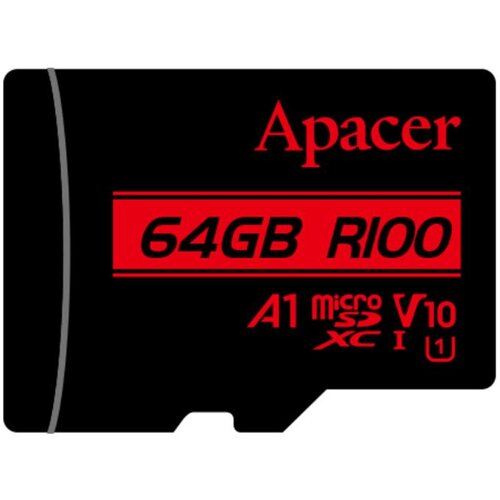 Apacer Memorijska kartica microSDXC UHS-I U1 Class10 V10 A1 R100 64GB AP64GMCSX1 Cene