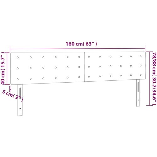  LED uzglavlje smeđesivo 160x5x78/88 cm od tkanine Slike