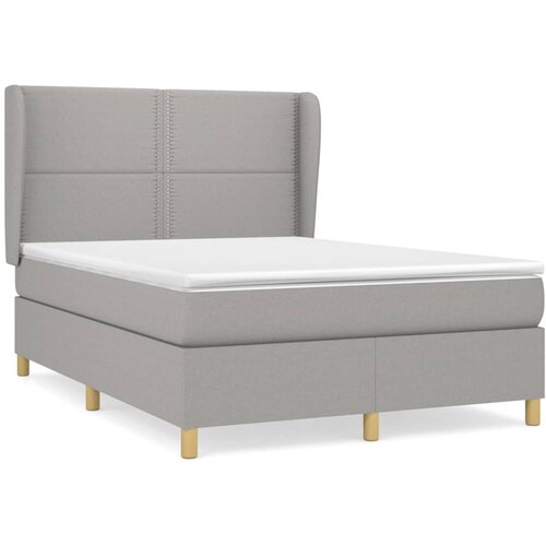 Maison Chic Box spring postelja - Vzmetna postelja z vzmetnico svetlo siva 140x200 cm blago SL7280, (21909046) Cene