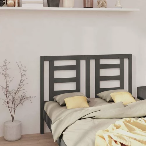  Uzglavlje za krevet sivo 141 x 4 x 100 cm od masivne borovine