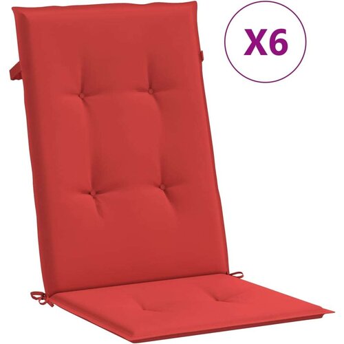 vidaXL Blazine za vrtne stole 6 kosov rdeče 120x50x3 cm Cene