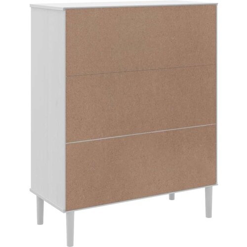  Komoda SENJA videz ratana bela 90x40x112 cm trdna bor Slike