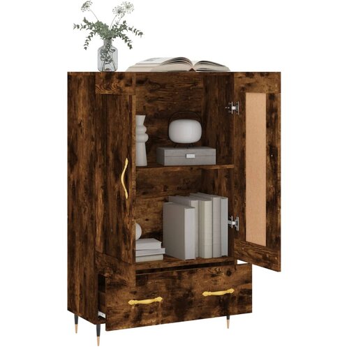 Visoka komoda boja hrasta 69,5 x 31 x 115 cm konstruirano drvo Slike
