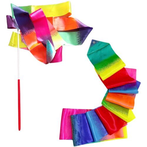  Barvita gimnastična vrvica za ples in vaje 205 x 5 cm - dolga Cene