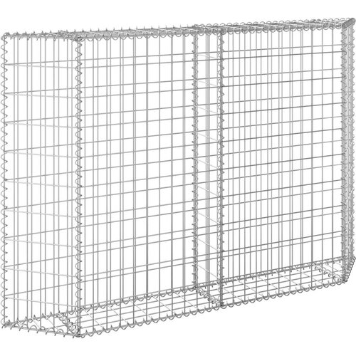 VidaXL trapezna gabionska gredica od pocinčanog čelika 150x20x100 cm Slike