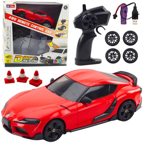  Auto na daljinsko upravljanje Drift Sports sa zamjenivim kotačima RC 4WD - crveni Slike