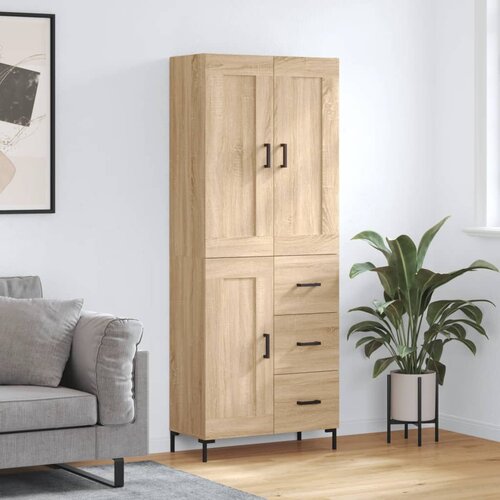 vidaXL Visoka komoda sonoma hrast 69,5x34x180 cm inženirski les Cene