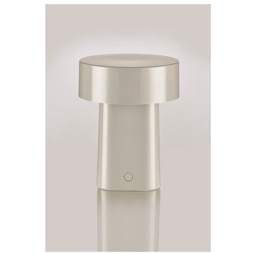 Zone Sivo-bež plastična LED namizna svetilka (vi&amp;scaron;ina 18 cm) Oblong &amp;ndash; Slike