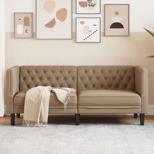  Kavč dvosed Chesterfield kapučino umetno usnje Cene