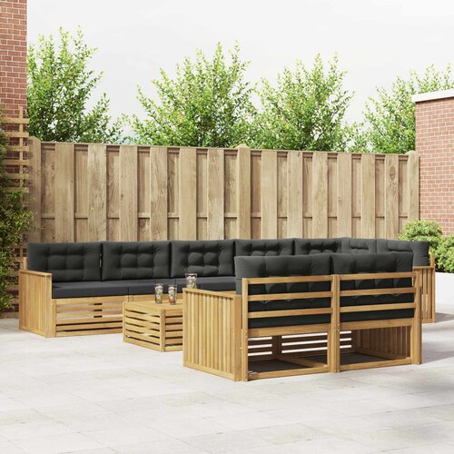  Set vanjskih sofa 9 kom. Bijela i antracit Poliester Smeđa 79 x 79 x 37 cm Cijene