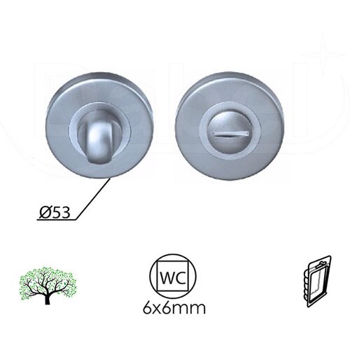 Dabel rozeta za vrata sombor-jova-goca hr/mat-hr fi53mm wc 6x6mm DBP2 (0101568) Cene