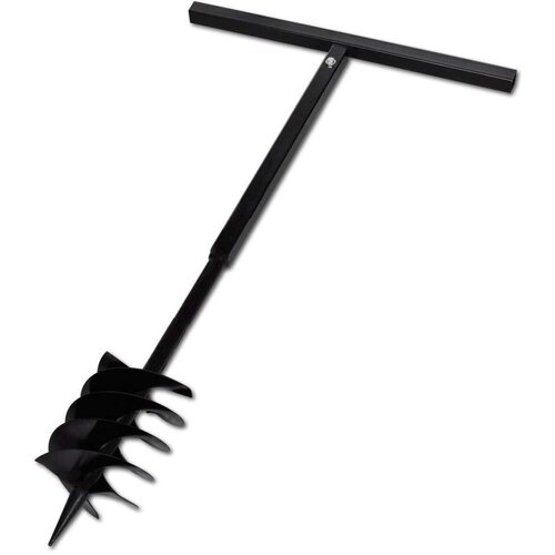 vidaXL Jeklen spiralni vrtalni sveder za zemljo z ročajem 180 mm črne barve, (21366925) Cene