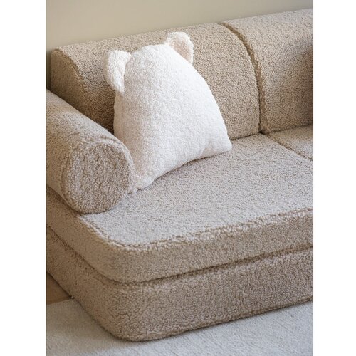 Wigiwama Svetlo rjava otro&amp;scaron;ka sedežna garnitura iz tkanine boucl&amp;eacute; 132 cm Settee &amp;ndash; Slike