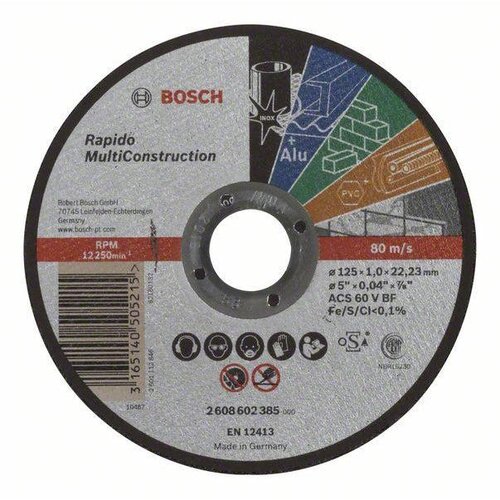 Bosch rezna ploča ravna Rapido Multi Construction ACS 60 V BF, 125 mm, 1,0 mm - 2608602385 Cene