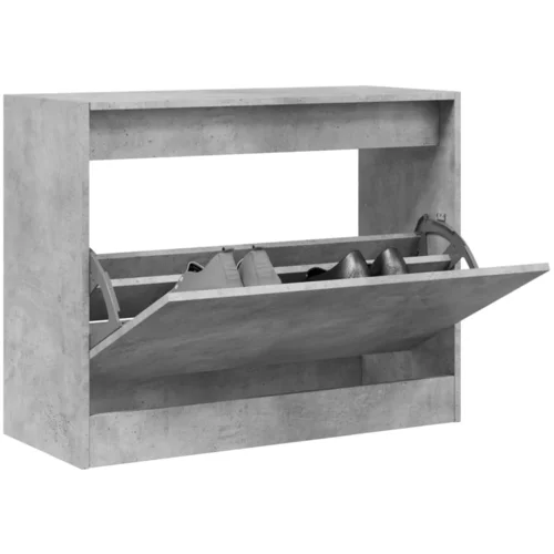 vidaXL Omarica za čevlje betonsko siva 80x34x63 cm inženirski les