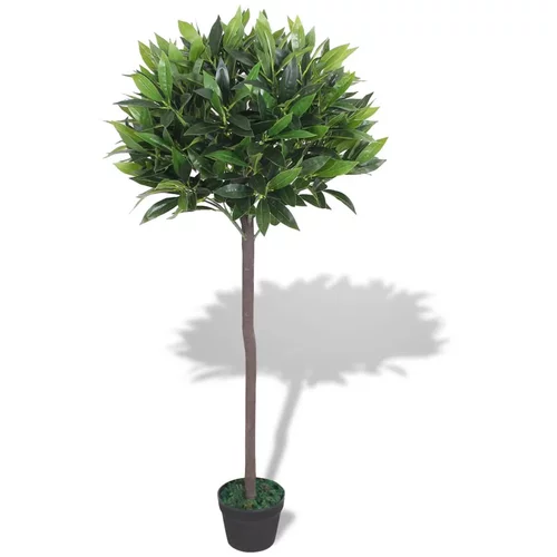 vidaXL Umetna rastlina lovorjevo drevo v loncu 125 cm zelene barve