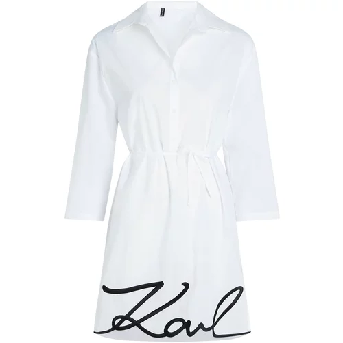 Karl Lagerfeld Obleka za na plažo črna / bela