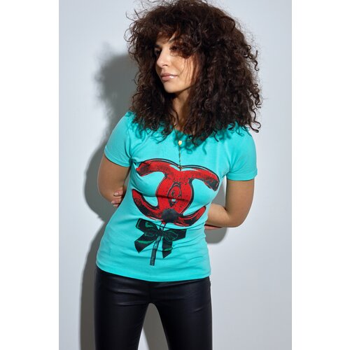 Fasardi Women's T-shirt with mint application Slike