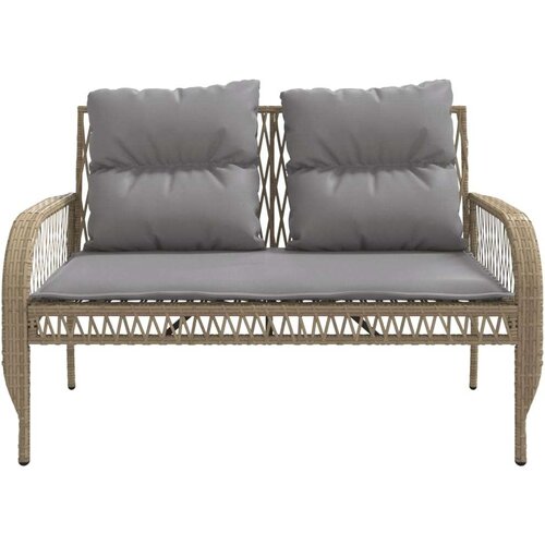 VidaXL 4-dijelni set vrtnih sofa s jastucima bež od poliratana Slike