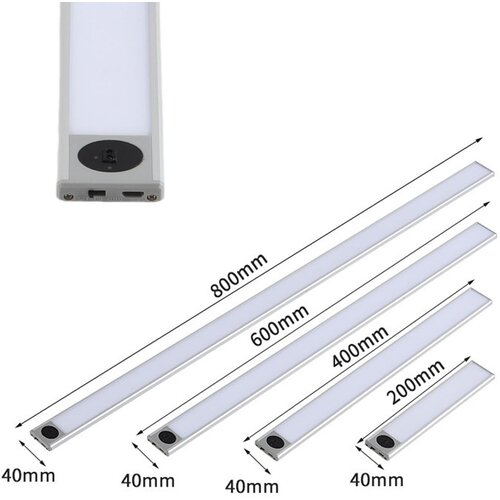 INF Senzor na val roke: USB polnilna magnetna LED pod omarico Silver 80 cm, (5000557405) Slike