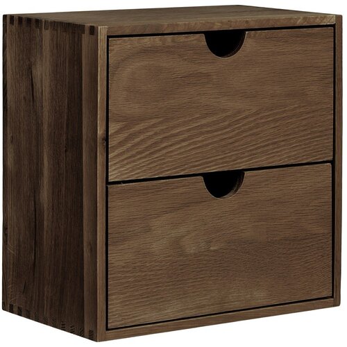 House Nordic Temno rjava večnivojska polica iz masivnega hrasta 30 cm Townsville &ndash; Cene