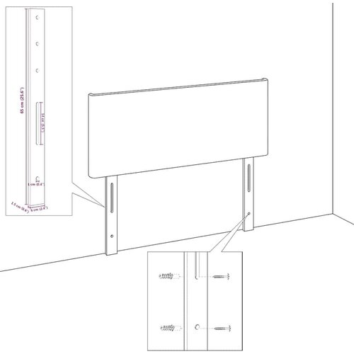  LED glava kreveta S LED lampica Sivo-smeđa 160 cm Poliester Slike