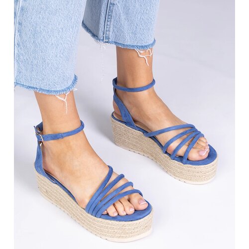 Gemre Blue platform espadrille sandals Panola Cene