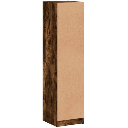  Visoka komoda sa staklenim vratima boja hrasta 35 x 37 x 142 cm Smeđa Slike