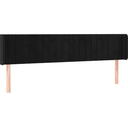 VidaXL Vzglavje z u&amp;scaron;esi črno 203x16x78/88 cm žamet, (20794276) Slike
